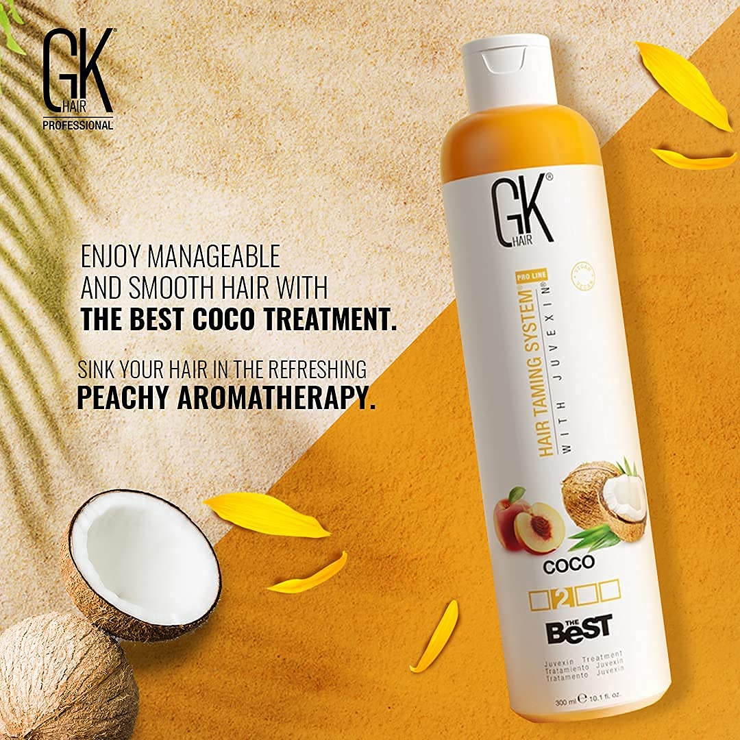 GK HAIR Global Keratin The Best (3.4 Fl Oz/100ml) Smoothing Keratin Hair Treatment - Professional Brazilian Complex Blowout Straightening For Silky Smooth & Frizz Free Hair