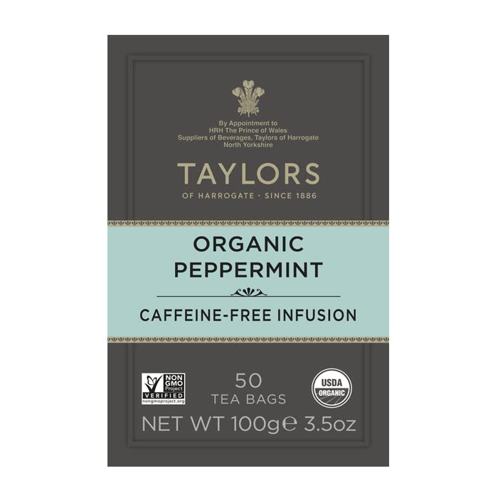 Taylors of Harrogate Organic Peppermint Herbal Tea, 50 Count