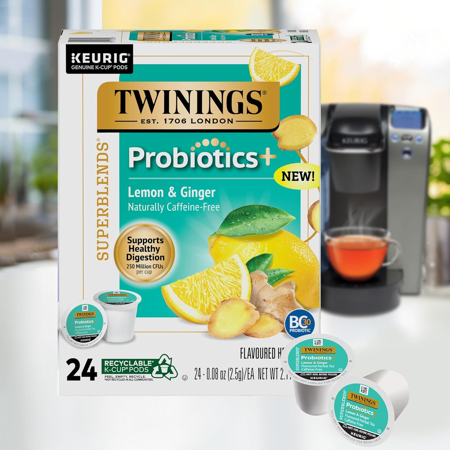 Twinings English Breakfast Black Tea K-Cup Pods for Keurig, 24 Count (Pack of 1), Smooth, Flavourful, Robust, Caffeinated, Enjoy Hot or Iced | Packaging May Vary