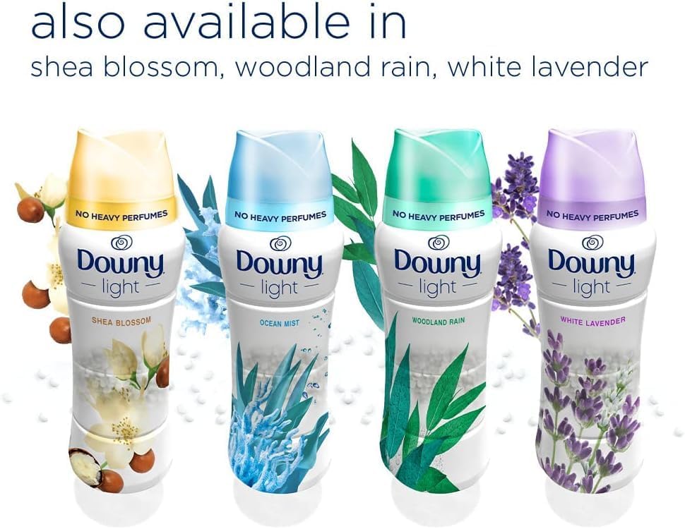 Downy Light In Wash Scent Booster Beads, Ocean Mist Scent, 24 oz, Downy Scent Booster Beads, Laundry Beads, No Heavy Perfumes