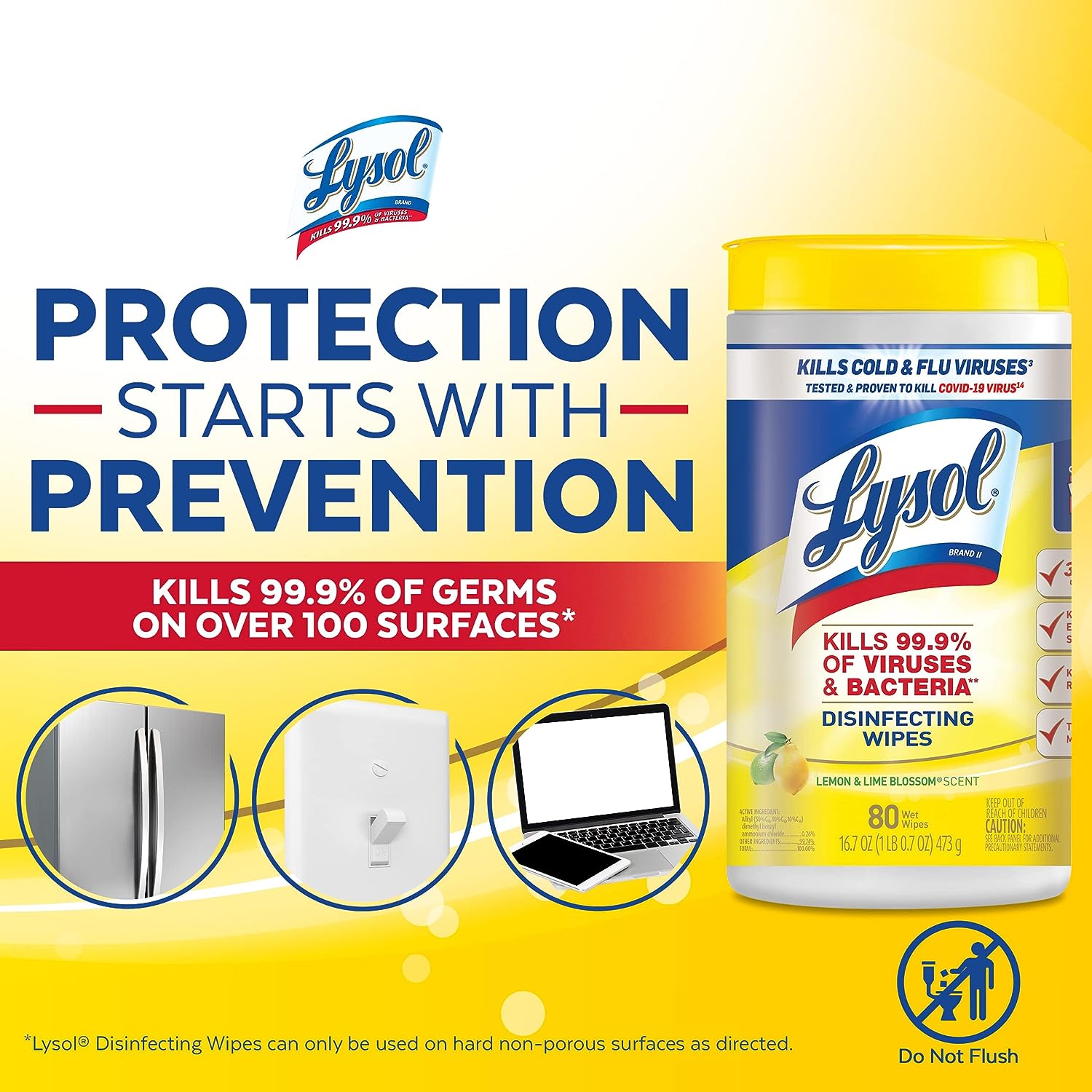 Lysol Disinfectant Wipes Bundle, Multi-Surface Antibacterial Cleaning Wipes, For Disinfecting & Cleaning, contains x2 Lemon & Lim Blossom (80ct) x1 Crisp Linen (80 Ct) & x1 Mango & Hibiscus (80 Ct)
