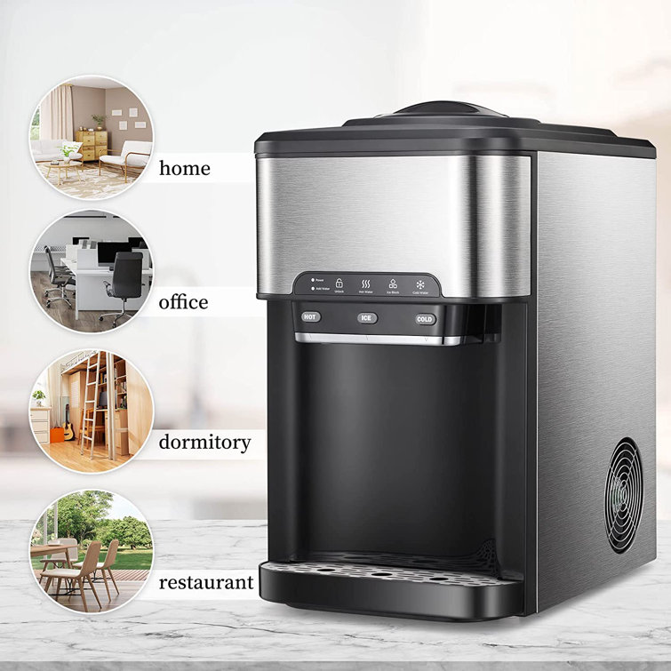 3 in 1 Countertop Water Cooler Dispenser with Ice Maker |  Ice making time 6-13 minutes