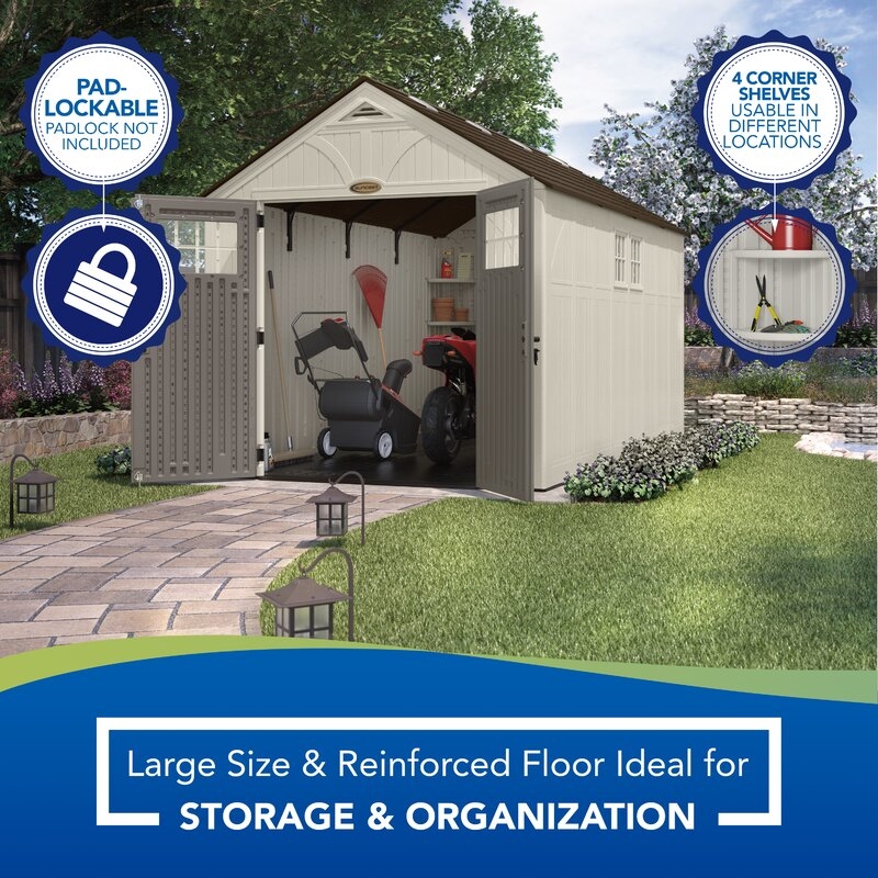 Tremont 8 ft. W x 13 ft. D Plastic Storage Shed