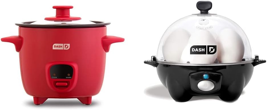 DASH Mini Rice Cooker Steamer with Removable Nonstick Pot, Keep Warm Function & Recipe Guide, .5 Quart, for Soups, Stews, Grains & Oatmeal - Aqua