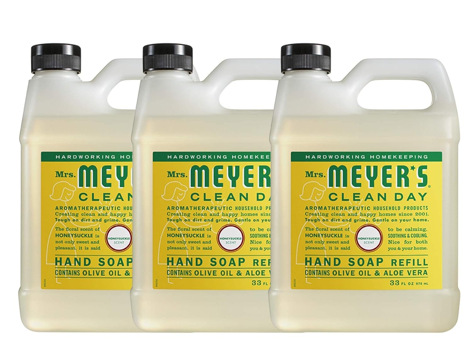 MRS. MEYER'S CLEAN DAY Liquid Hand Soap Refill, Cruelty Free and Biodegradable Formula, Lemon Verbena Scent, 33 oz