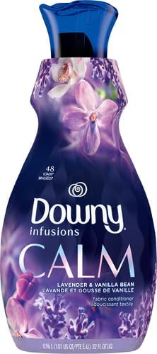 Downy Infusions Laundry Fabric Softener Liquid, CALM, Lavender and Vanilla Bean Scent, 56 fl oz (Pack of 2)