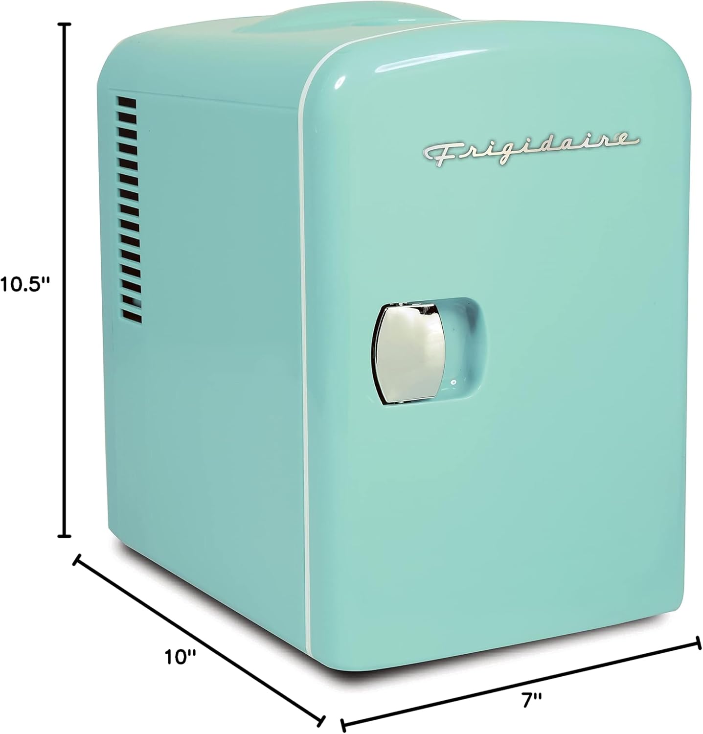 Frigidaire Mini Portable Compact Personal Fridge Cooler, 4 Liter Capacity Chills Six 12 oz Cans, 100% Freon-Free & Eco Friendly, Includes Plugs for Home Outlet & 12V Car Charger – Black