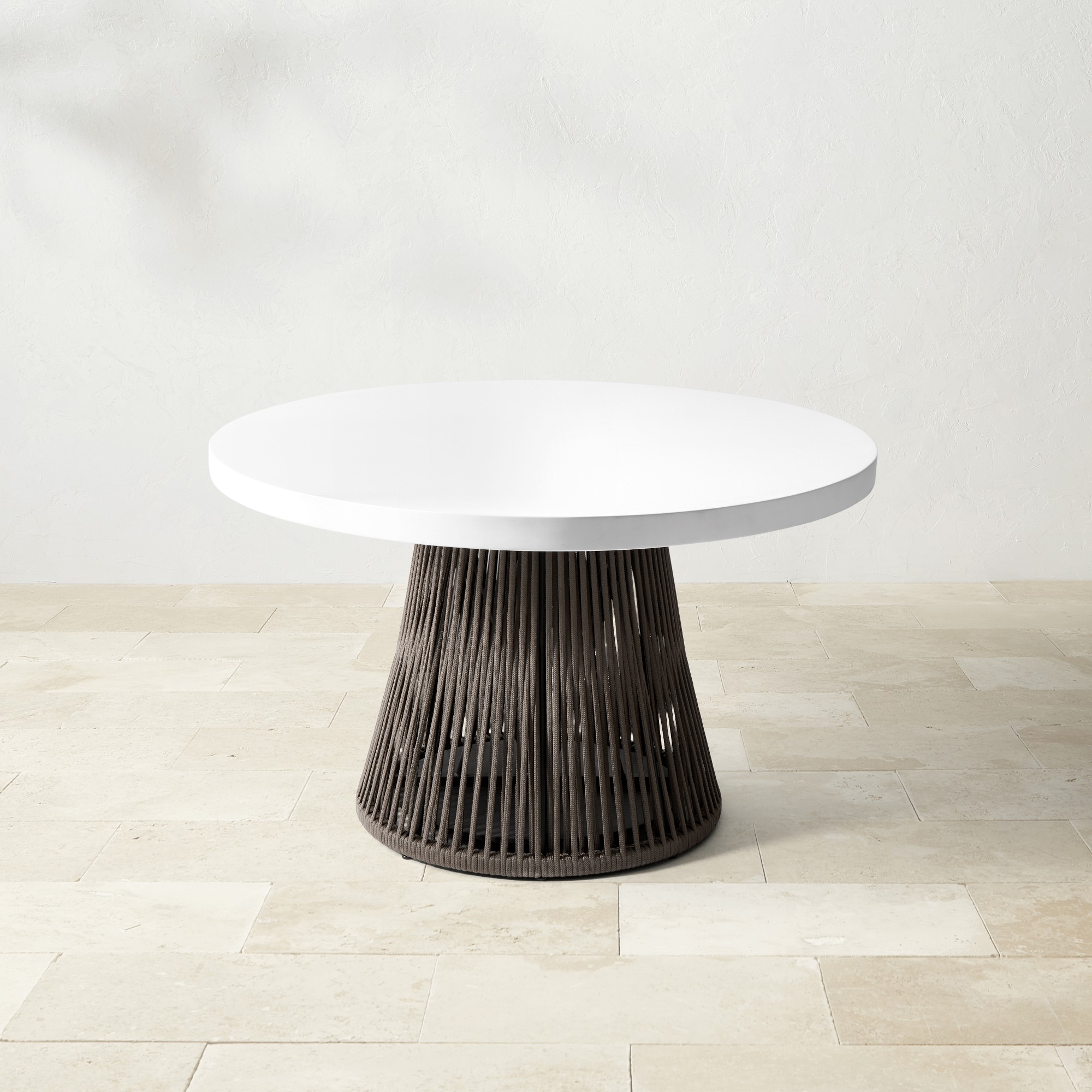 Pasadena Outdoor Fiberstone and Rope Oval Dining Table (72