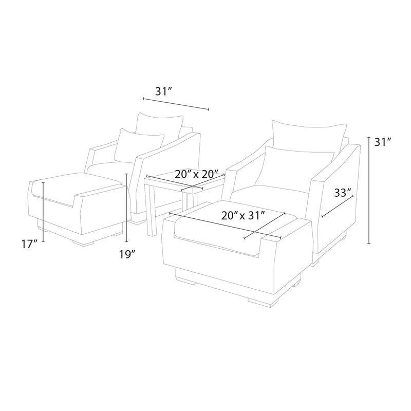 Castelli Wicker/Rattan 2 - Person Seating Group with Cushions