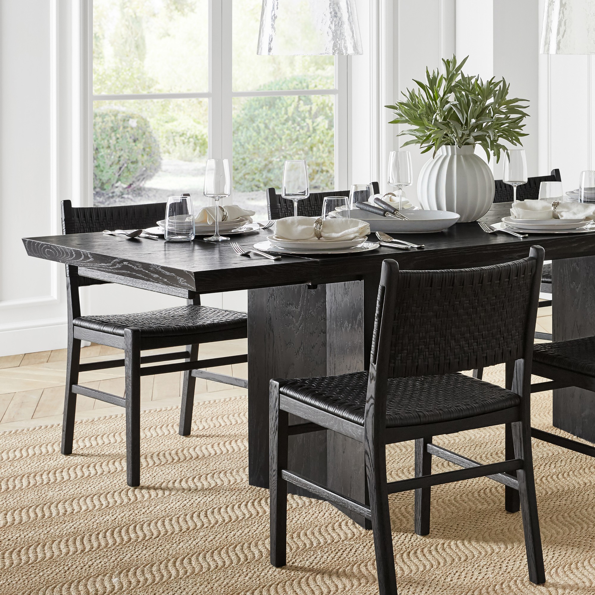 Knife Edge Extendable Rectangular Dining Table (72