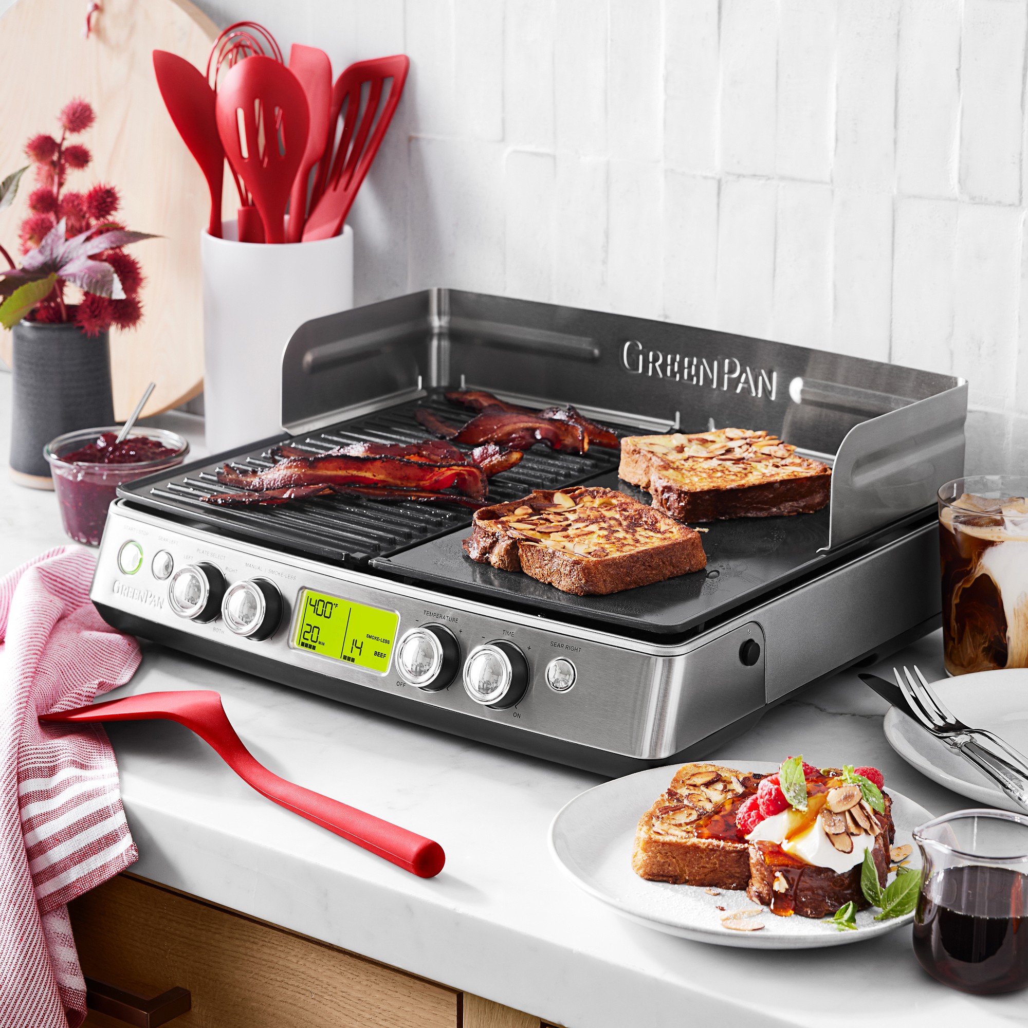 GreenPan™ Premiere Smoke-Less Grill & Griddle with Ceramic Nonstick Coating