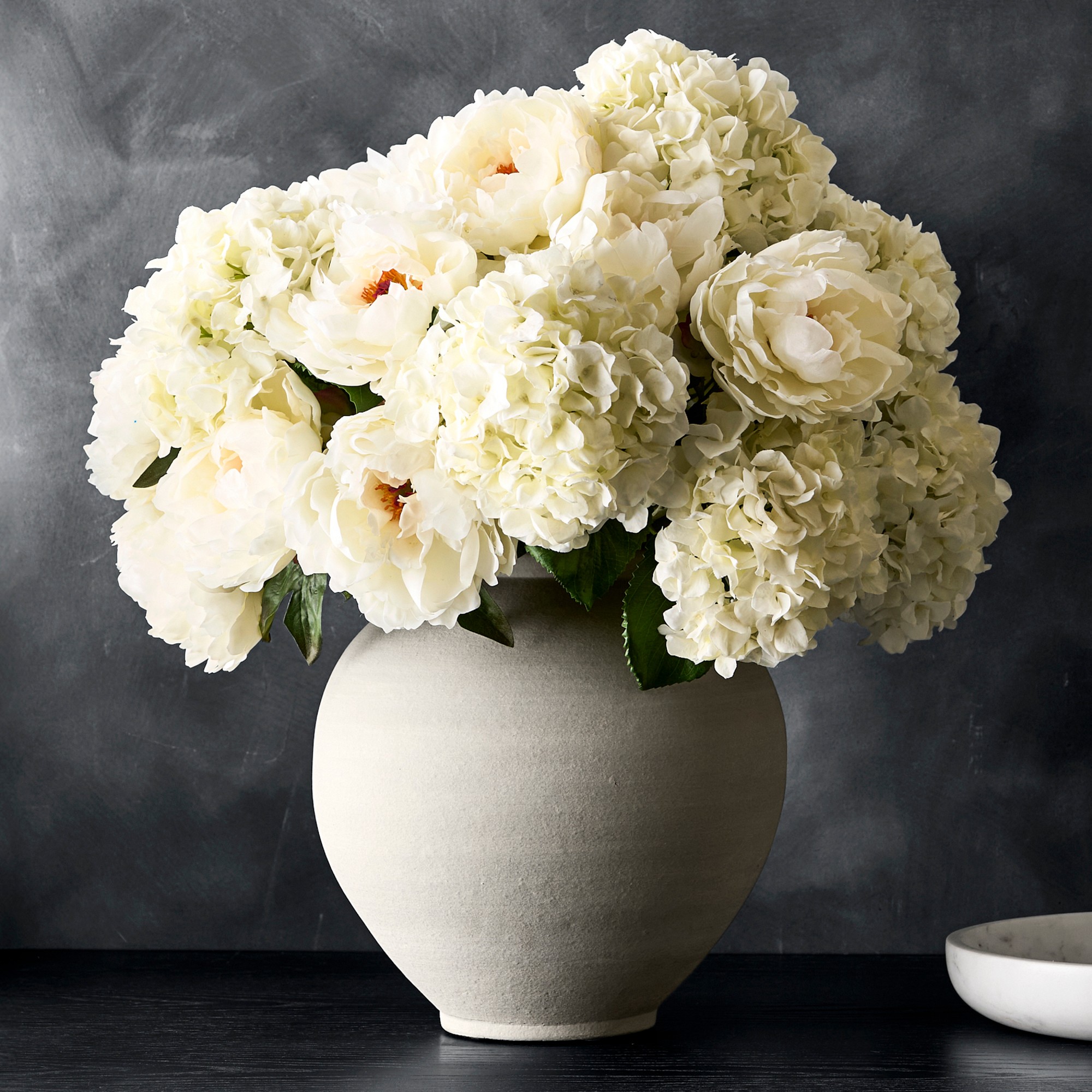 Jeff Leatham x Williams Sonoma Round White Ceramic Vase
