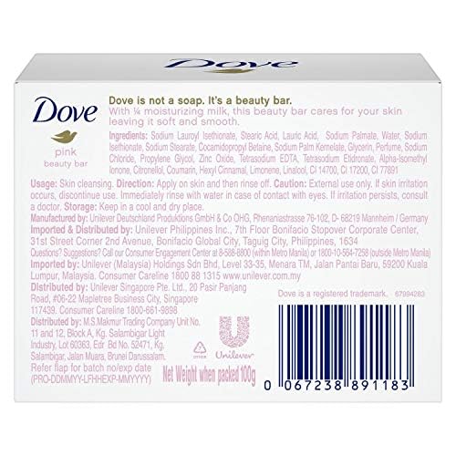 Dove Beauty Bar Gentle Skin Cleanser Pink 6 Bars Moisturizing for Gentle Soft Skin Care More Moisturizing Than Bar Soap 3.75 oz