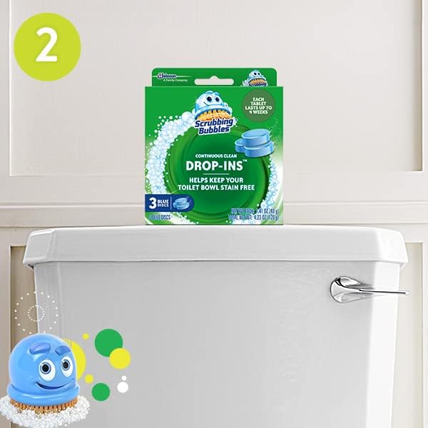 Scrubbing Bubbles Toilet Continuous Clean Drop-Ins, Toilet Bowl Tablets Help Prevent Limescale Buildup and Stains, 5 Count, 7.05 Oz