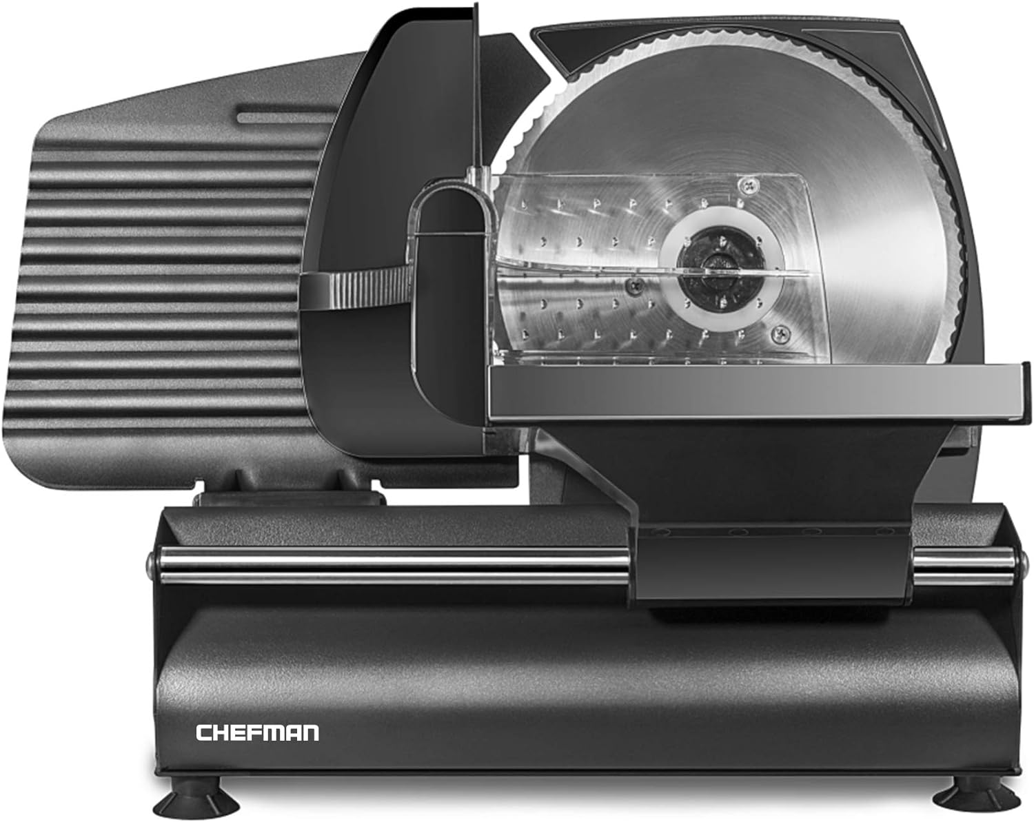 Chefman Electric Deli Slicer With Adjustable Slices, Stainless Steel Blades, Safe Feet - For Ham, Cheese, Bread, Fruit & Veggies