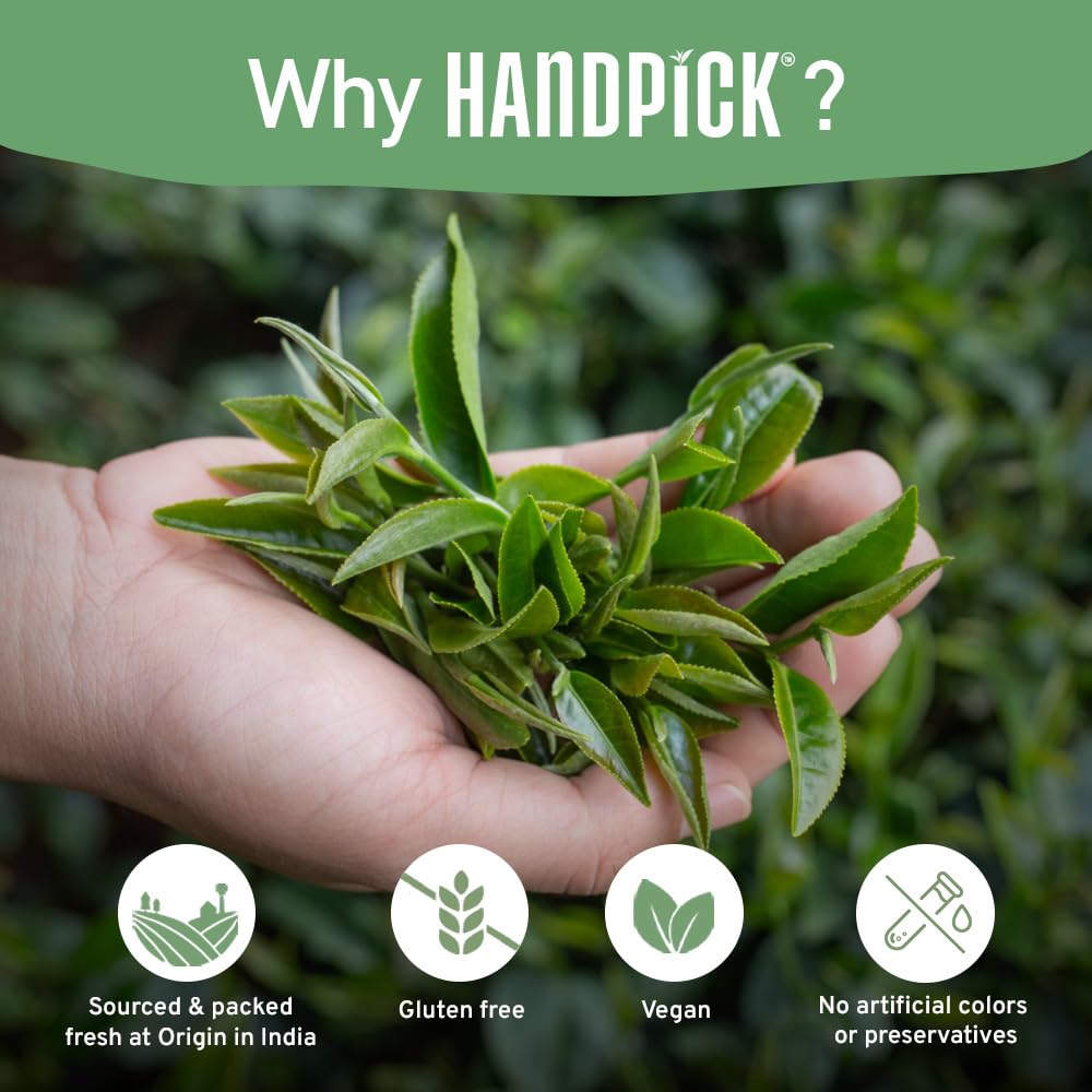 HANDPICK, Peppermint Tea, Eco-Conscious Tea Bags - 100 Count | Caffeine Free, Non-GMO | Minty, Fresh & Cool flavor | Direct From Source