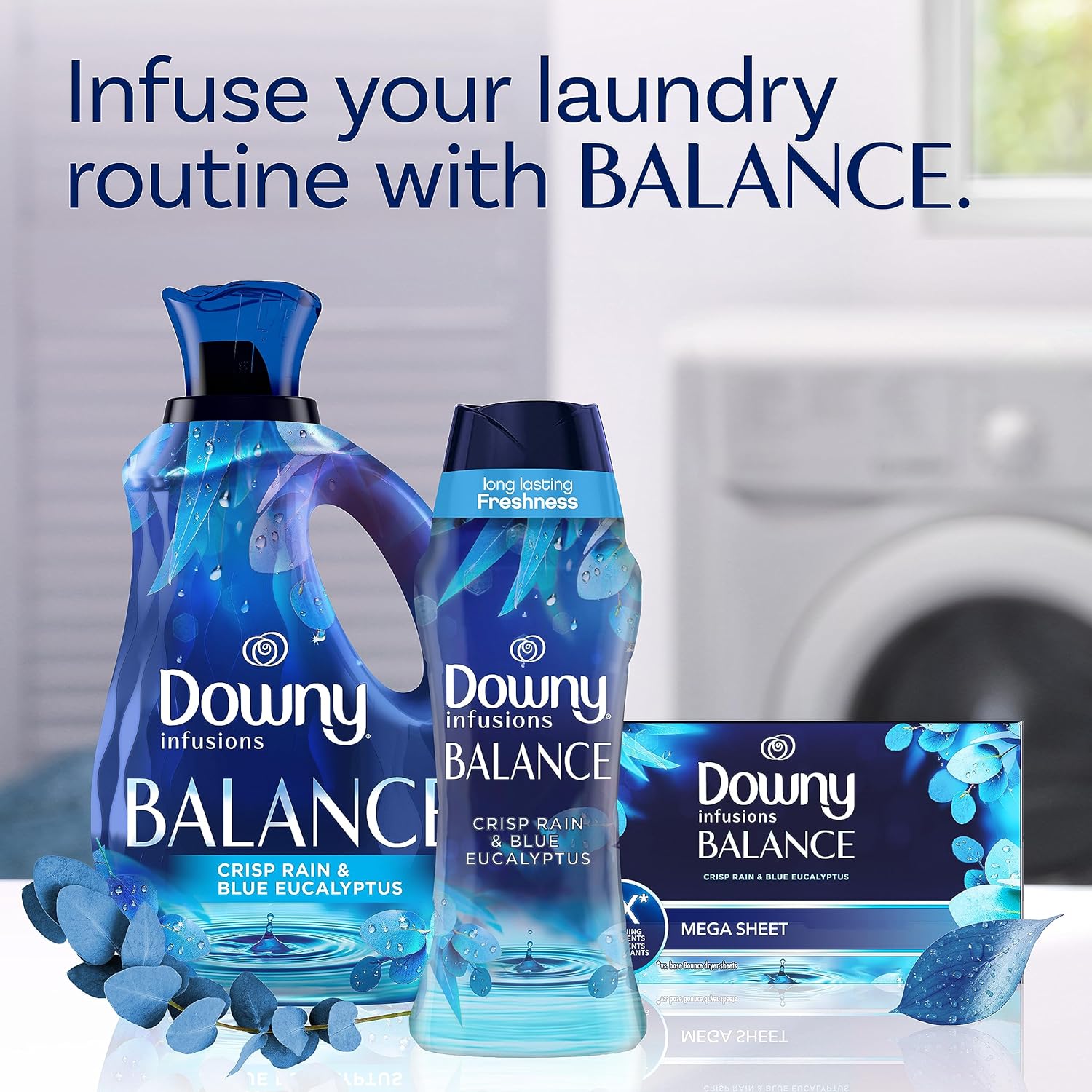 Downy Infusions In Wash Scent Booster Beads, CALM, Soothing Lavender and Vanilla Bean Scent, 24 oz Laundry Beads