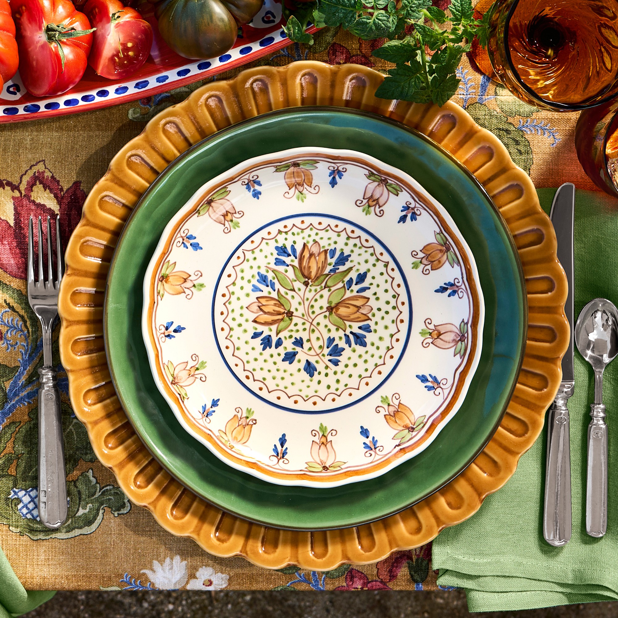 Floral Autumnal Salad Plate