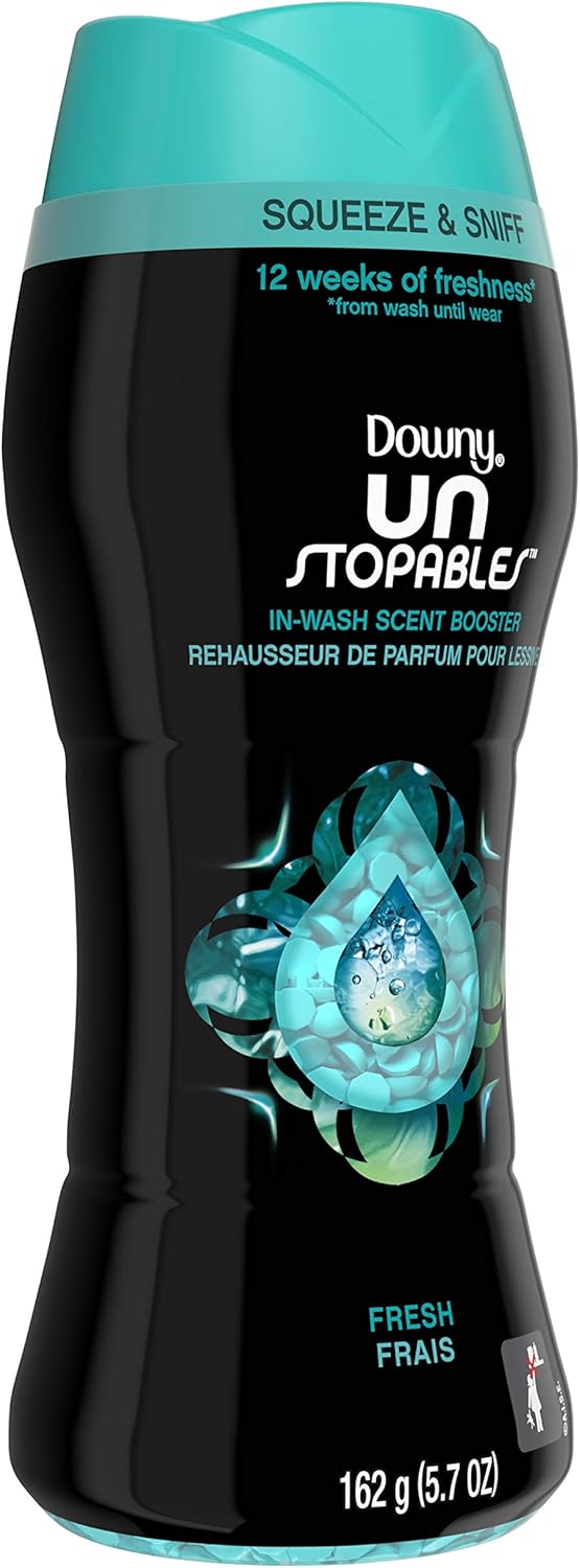 Downy Unstopables In Wash Scent Booster Beads, Fresh Scent, 24 oz, Downy Scent Booster Beads, Unstoppable Laundry Beads, Odor Protection