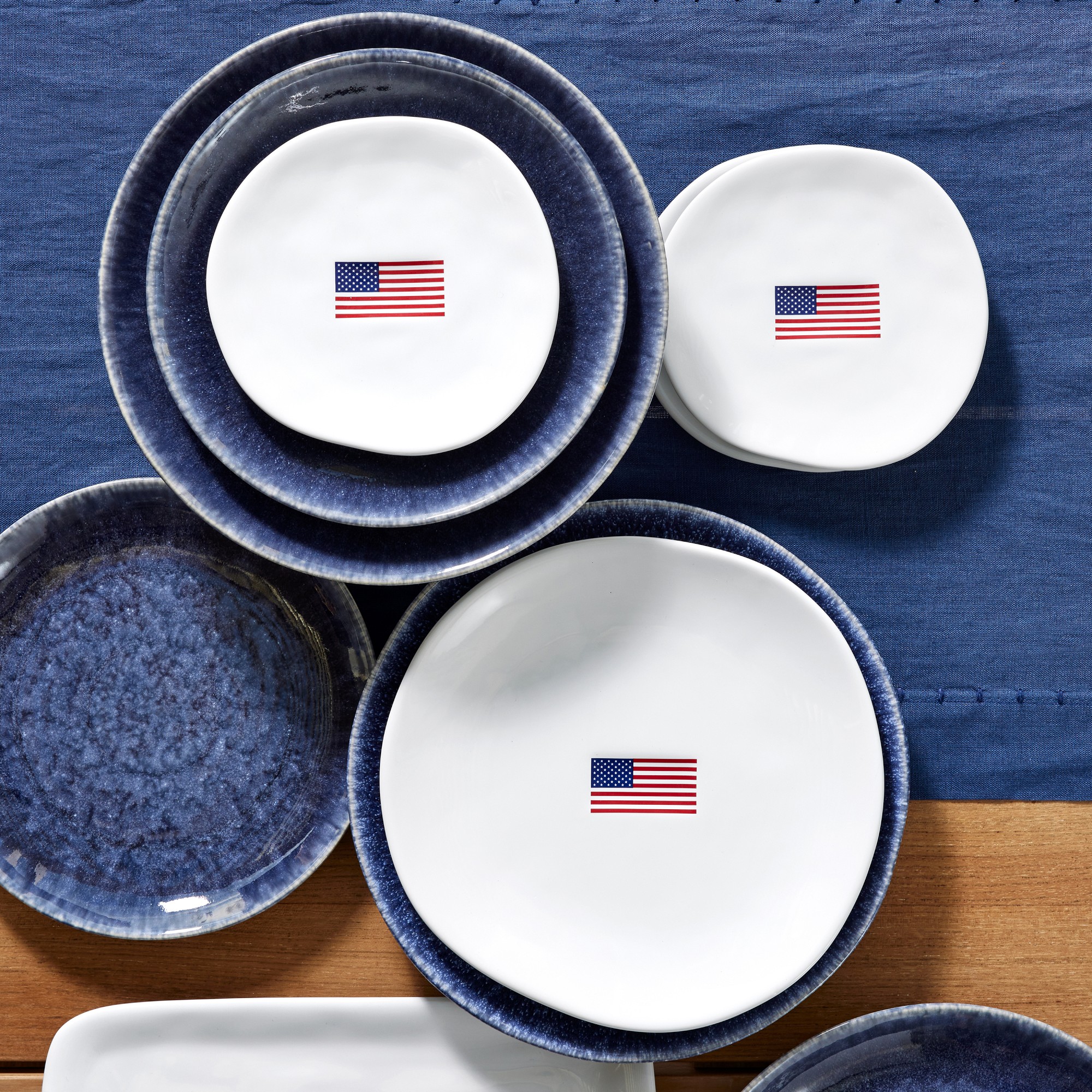 American Flag Appetizer Plates
