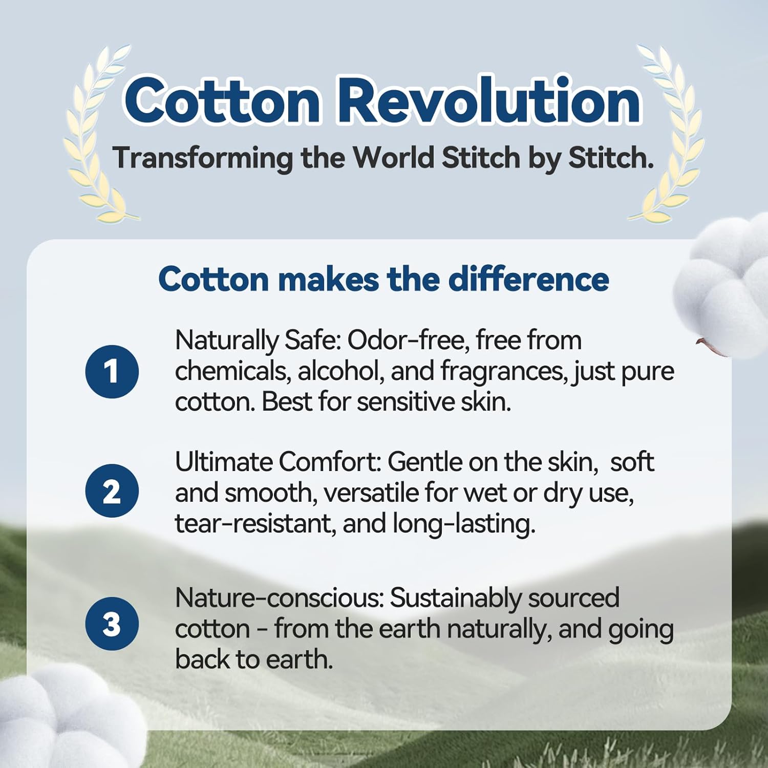 Winner Soft Face Towels - 100% USA Cotton Dry Wipes, 600 Count Unscented Cotton Tissues for Sensitive Skin, OEKO-TEX Certified Face Towelettes Disposable, Makeup Remover Facial Towels, 6 Pack