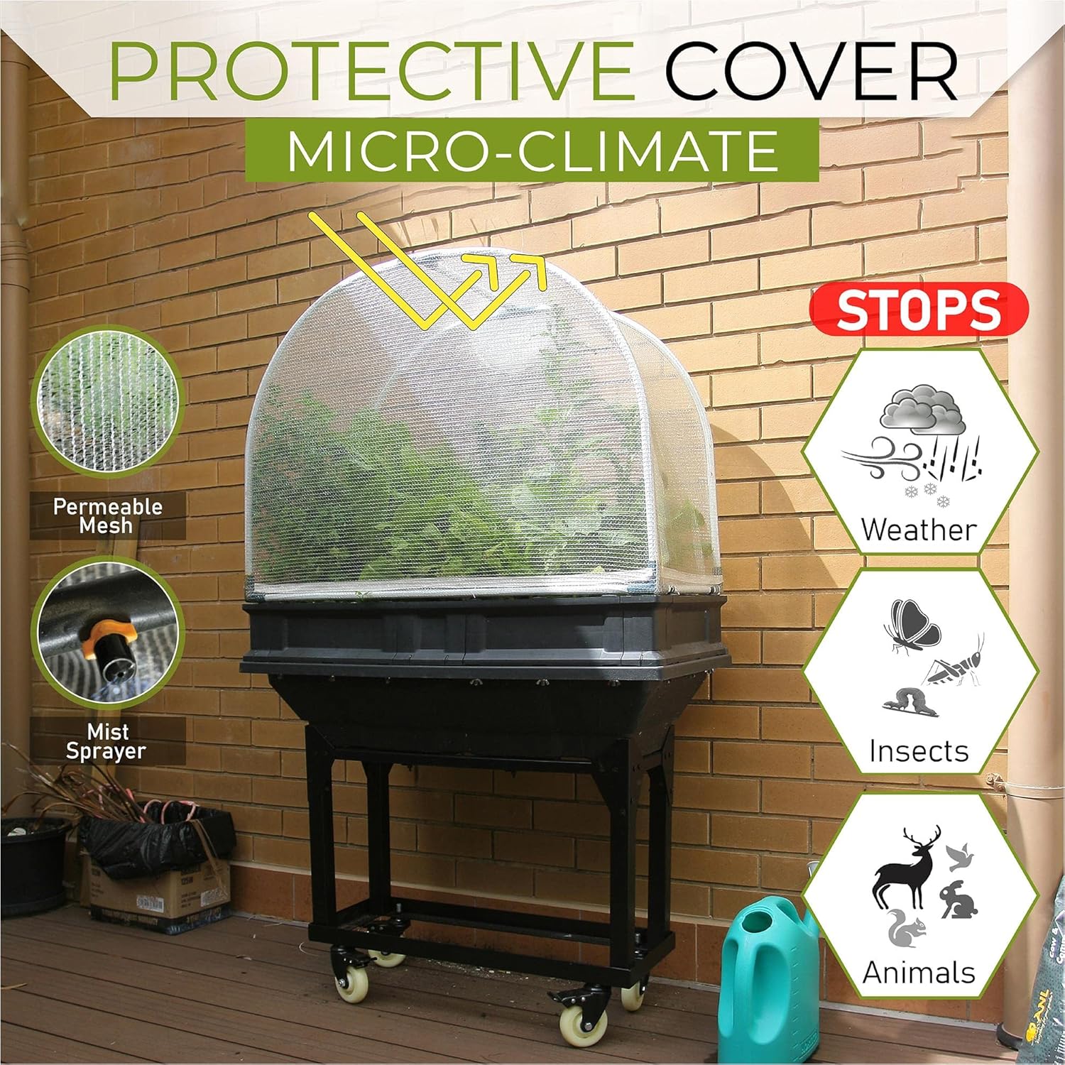 Vegepod - Raised Garden Bed - Self Watering Container Garden Kit with Protective Cover