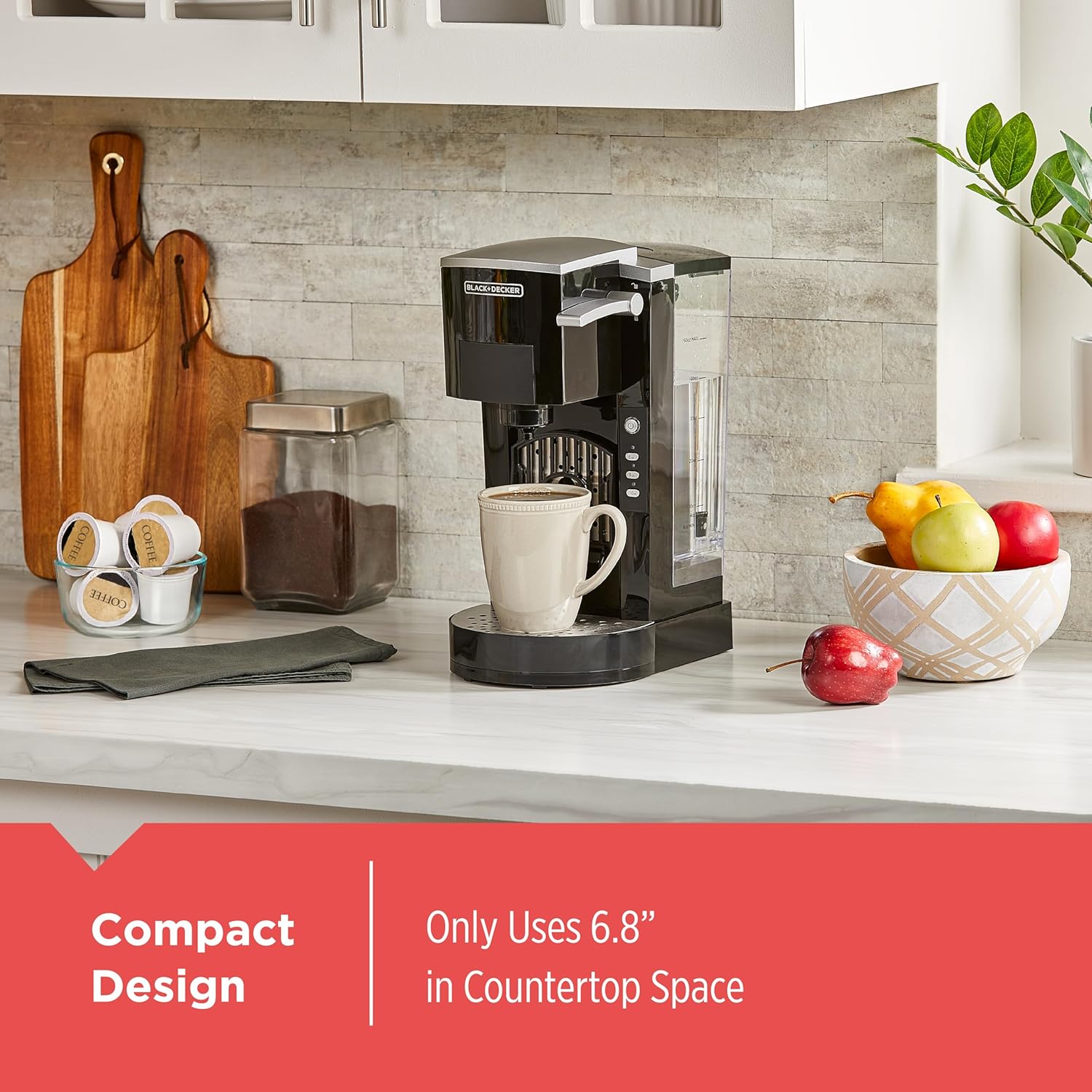 BLACK+DECKER CM618 Single Serve Coffee Maker, Black