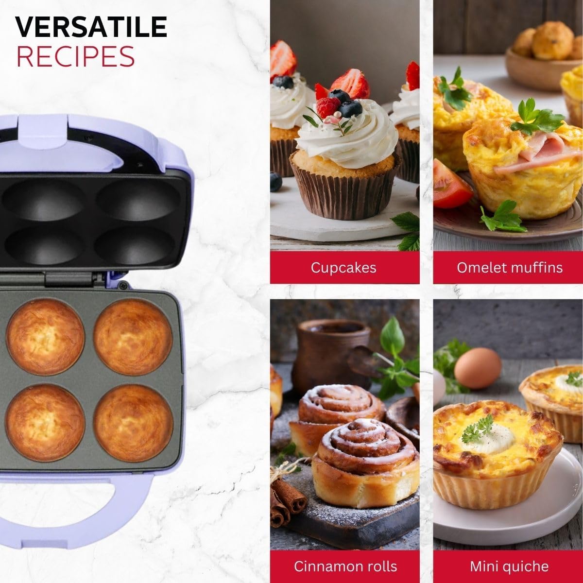 Holstein Housewares Non-Stick Cupcake Maker, Teal - Makes 6 Cupcakes, Muffins, Cinnamon Buns - Birthdays, Holidays, and More