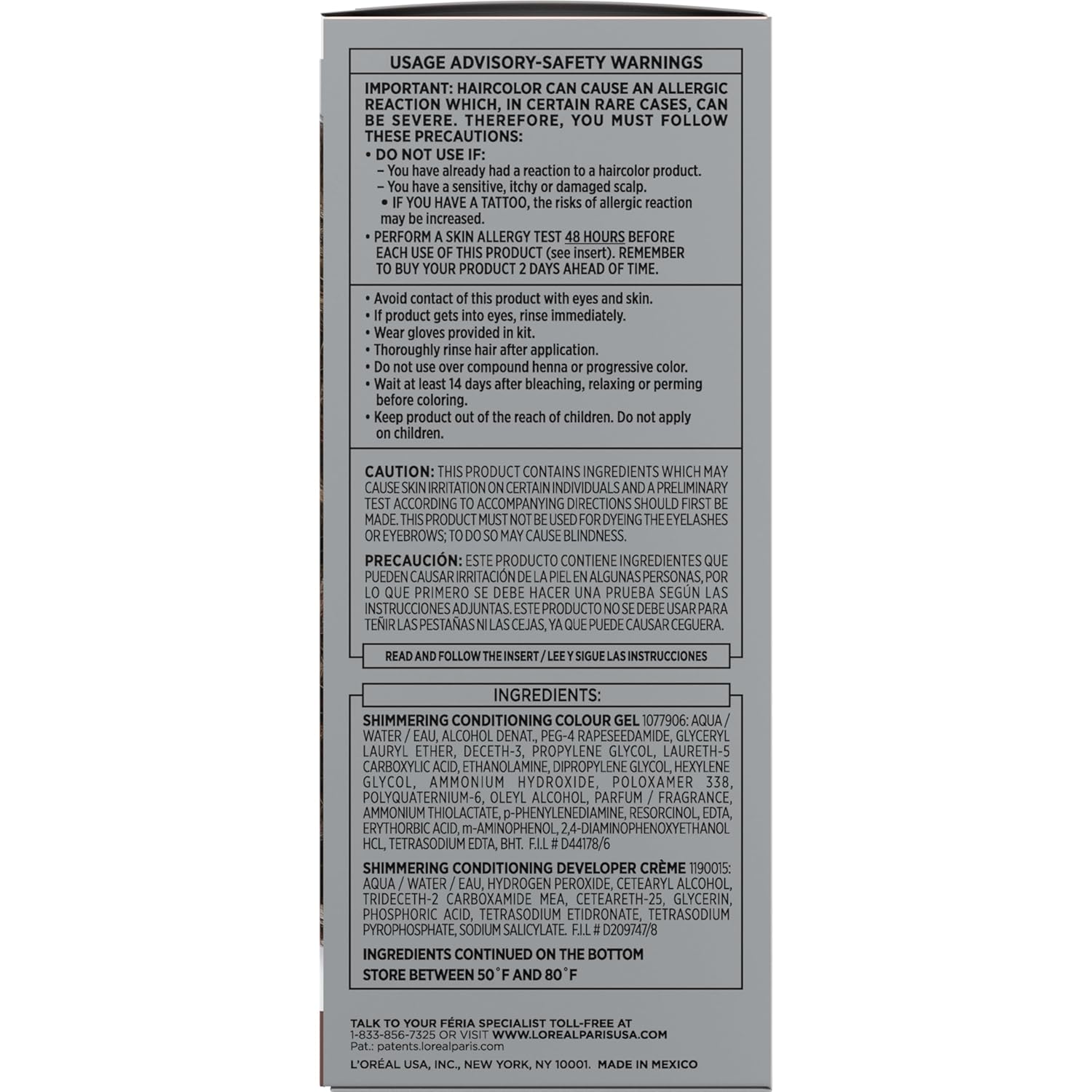 L'Oreal Paris Feria Hyper Platinum Advanced Lightening System Hair Bleach, Lifts Up To 8 Levels, Includes Anti Brass Purple Conditioner, 1 Hair Dye Kit