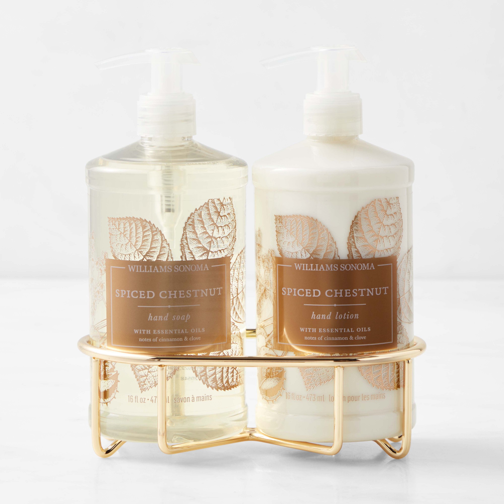 Williams Sonoma Spiced Chestnut Hand Soap & Hand Lotion 3-Piece Set