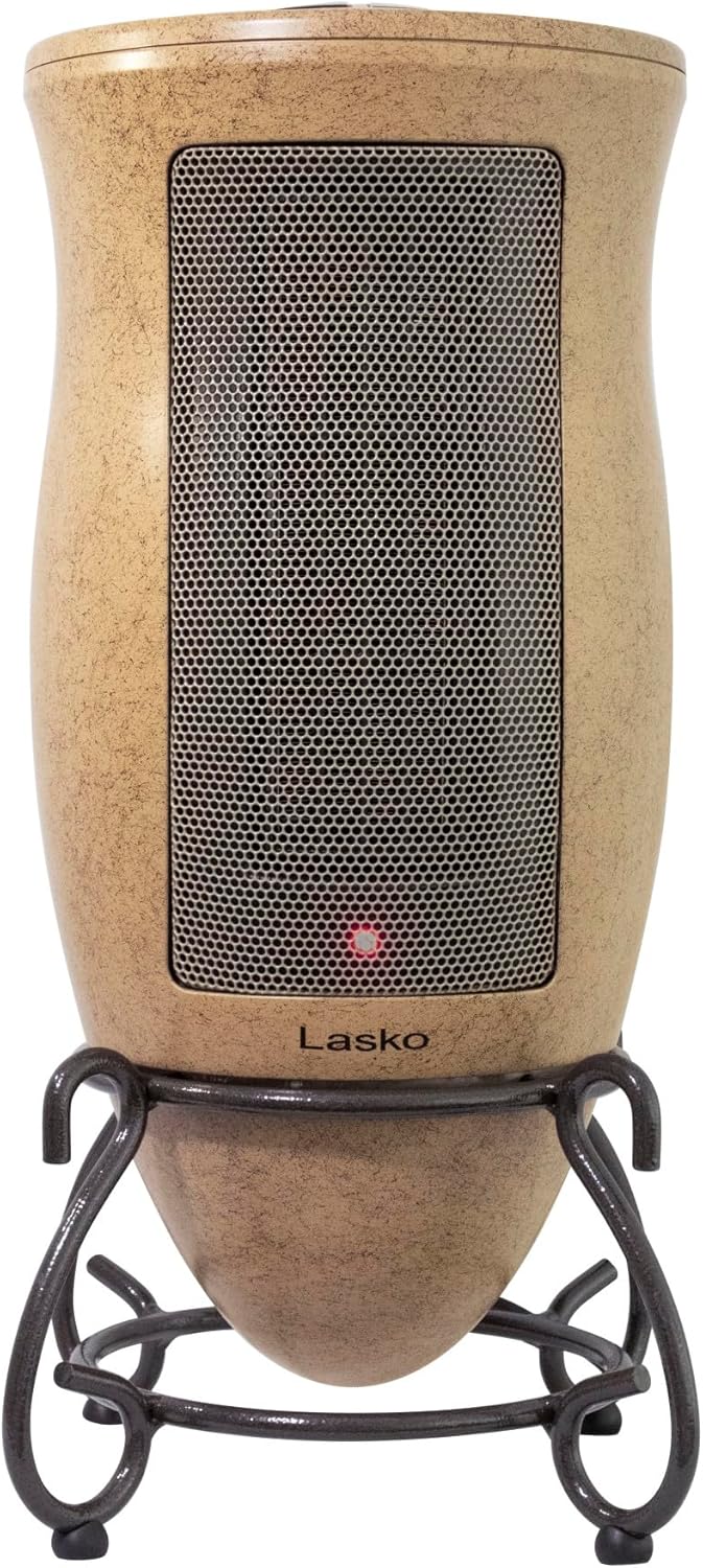 Lasko Oscillating Designer Series Ceramic Space Heater for Home with Adjustable Thermostat, Timer and 2-Speeds, 16 Inches, 1500W, Beige, 6405