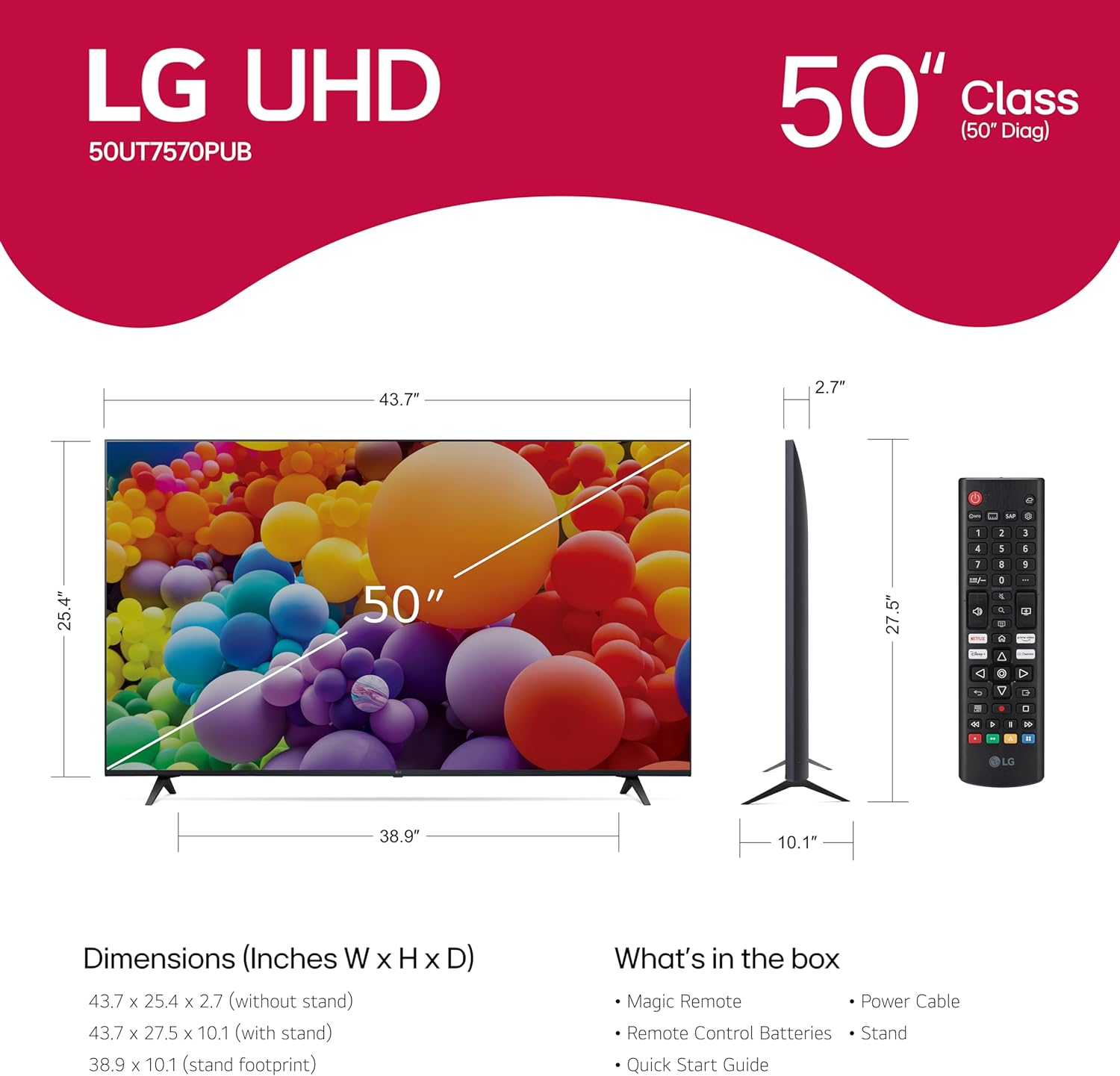LG 86-Inch Class UT75 Series LED Smart TV 4K Processor Flat Screen AI-Powered with Alexa Built-in (86UT7590PUA, 2024)