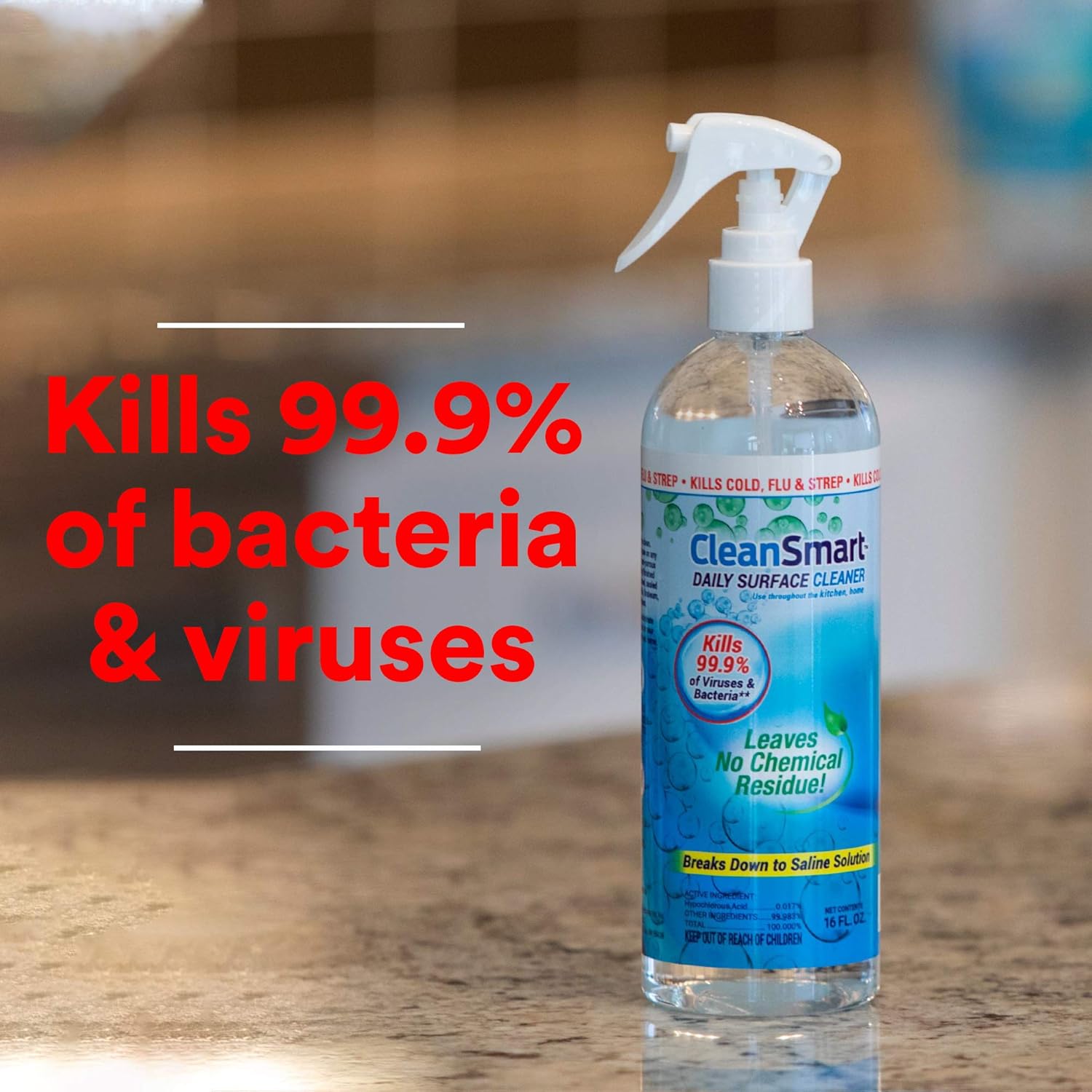CleanSmart Daily Surface Cleaner and Pet-safe Disinfectant, Kills 99.9% of Viruses & Bacteria, 23 ounce Spray (pack of 2)