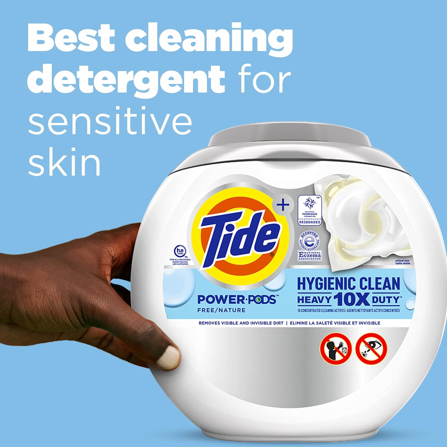 Tide Hygienic Clean Heavy 10x Duty Power PODS Laundry Detergent Pacs For Visible and Invisible Dirt, Spring Meadow Scent, 45 Count