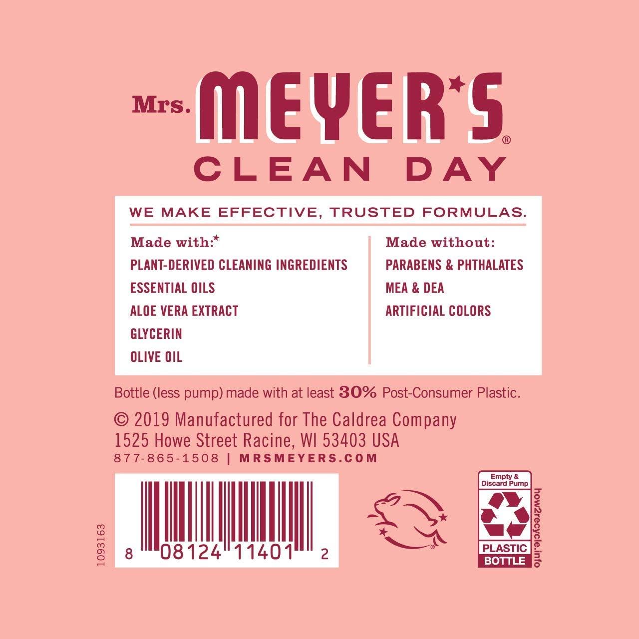 MRS. MEYER'S CLEAN DAY Hand Soap, Made with Essential Oils, Biodegradable Formula, Honeysuckle, 12.5 fl. oz - Pack of 3