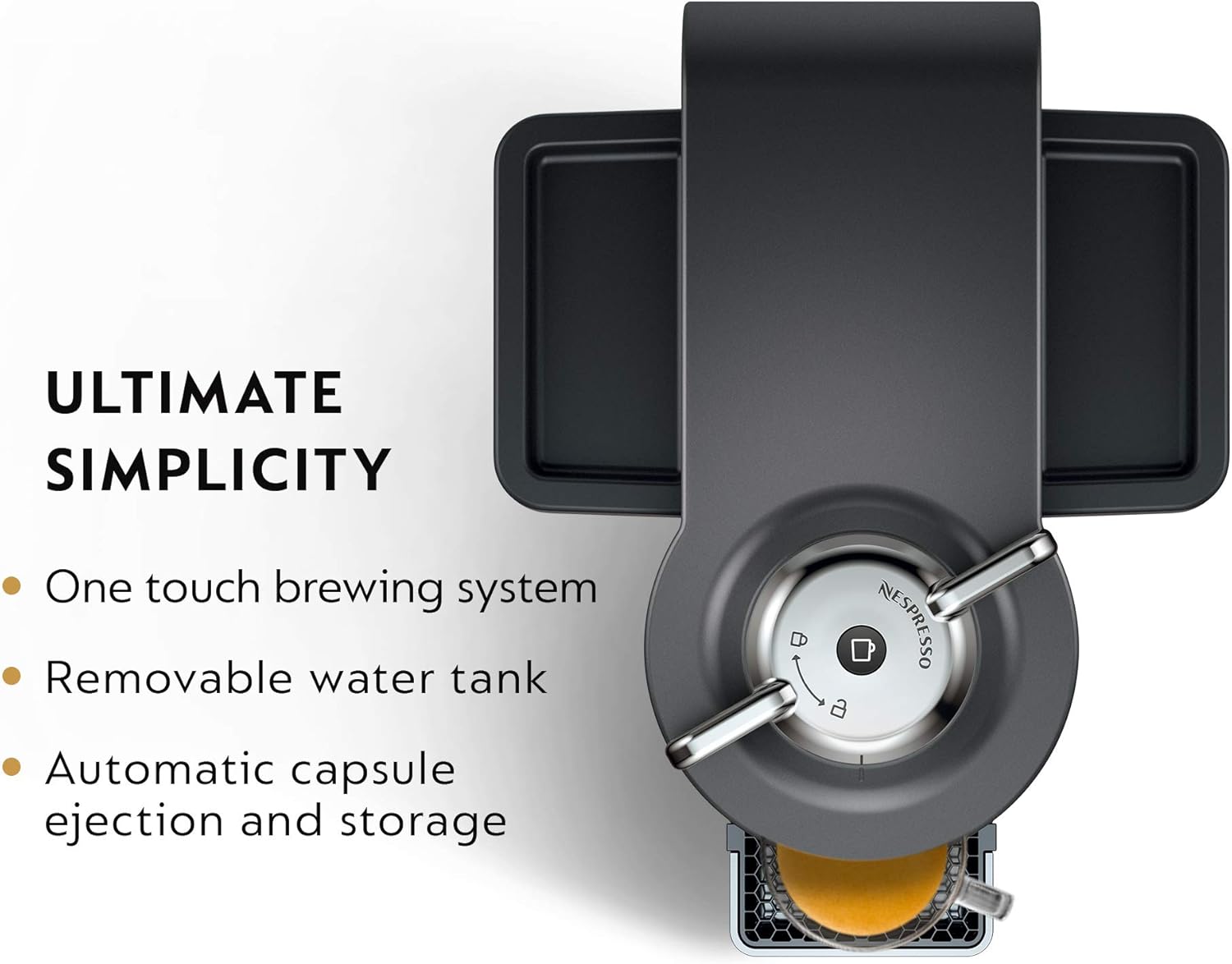 Nespresso Vertuo Coffee and Espresso Maker,1597 ml, by De'Longhi, Graphite Metal