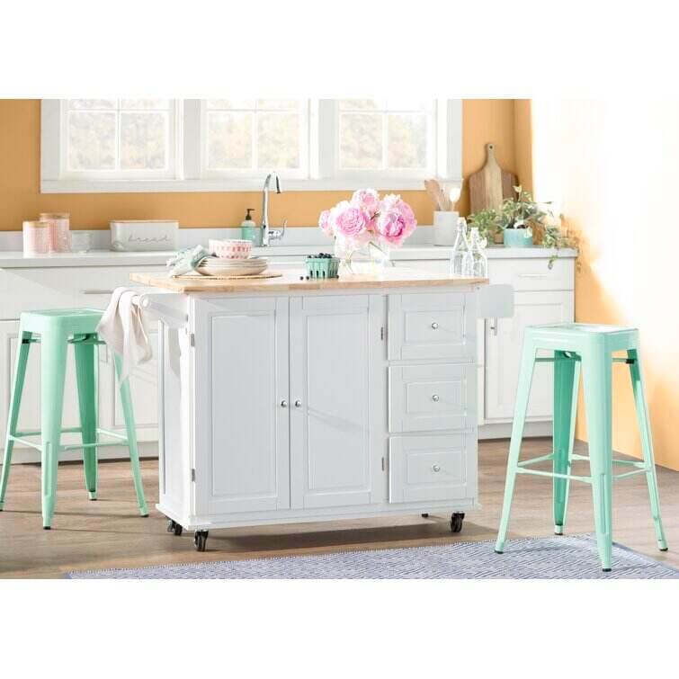 Wayfair® Hardy Solid Wood Kitchen Cart