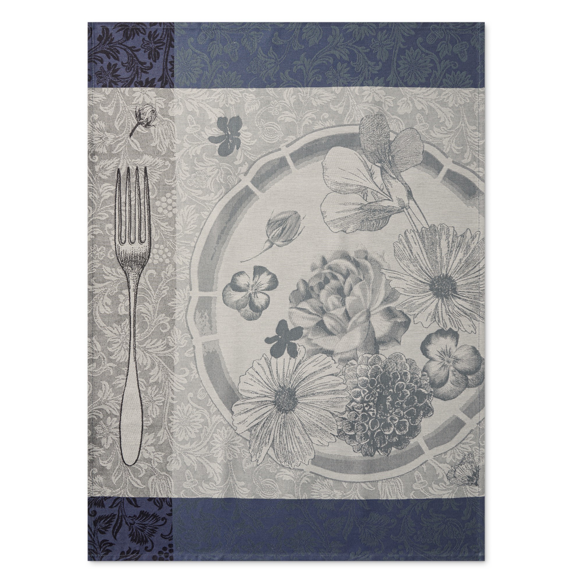 Jacquard Francais Crocus Navy Tea Towel