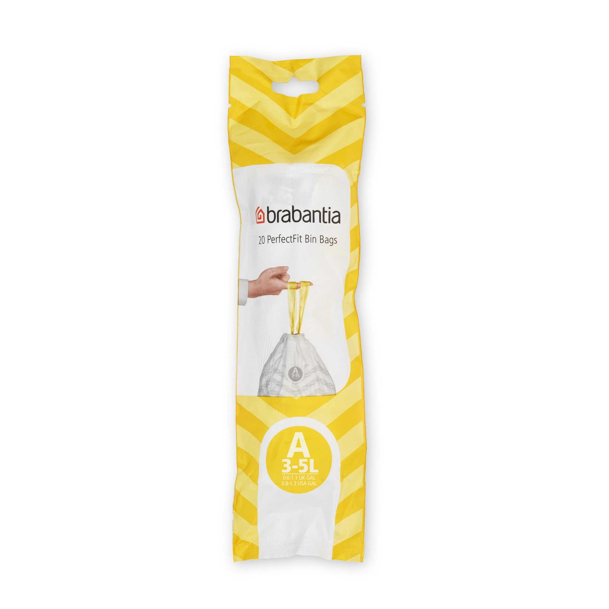 Brabantia PerfectFit Trash Bags, Code A, 0.8 Gallon (3L), 200-Count