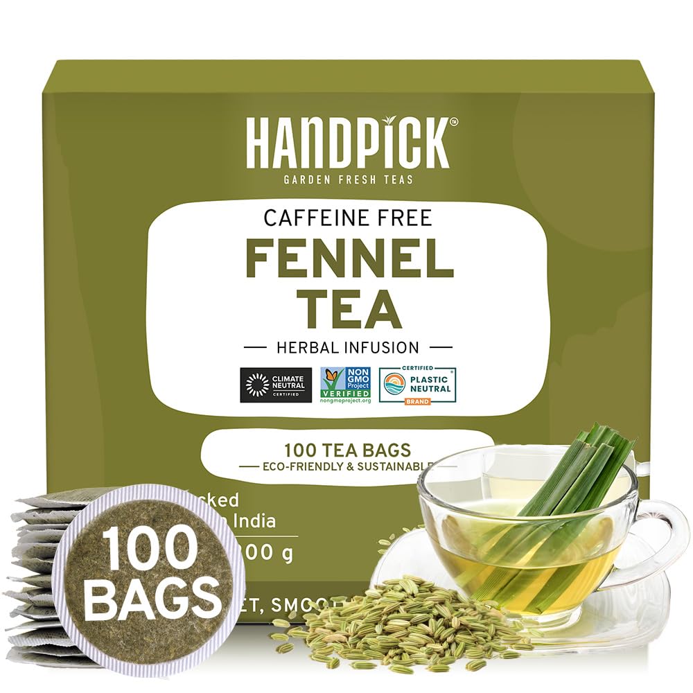 HANDPICK, Peppermint Tea, Eco-Conscious Tea Bags - 100 Count | Caffeine Free, Non-GMO | Minty, Fresh & Cool flavor | Direct From Source