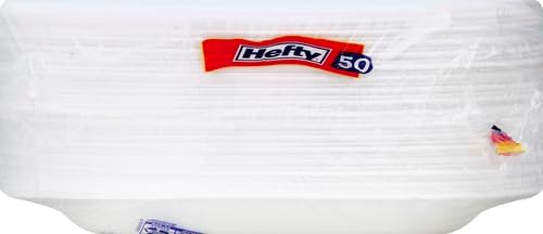 Hefty Everyday 9 Inch Foam Plates, White, 45 Count (Pack of 1)