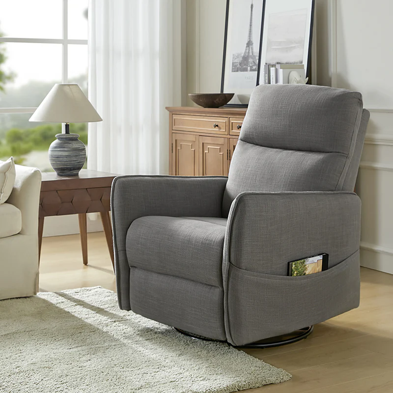 Chris Swivel Rocker Recliner with Two Side Pockets