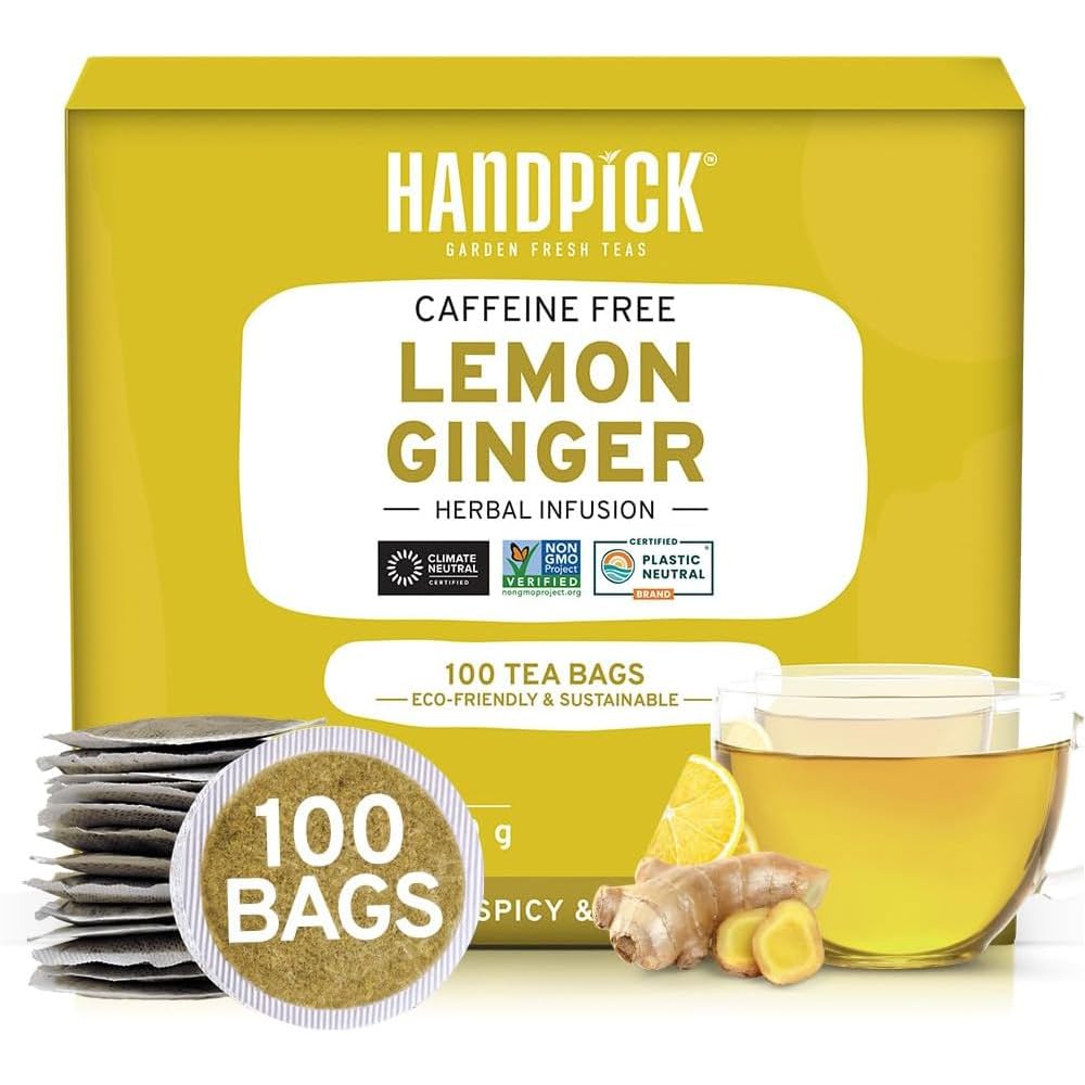 HANDPICK, Peppermint Tea, Eco-Conscious Tea Bags - 100 Count | Caffeine Free, Non-GMO | Minty, Fresh & Cool flavor | Direct From Source