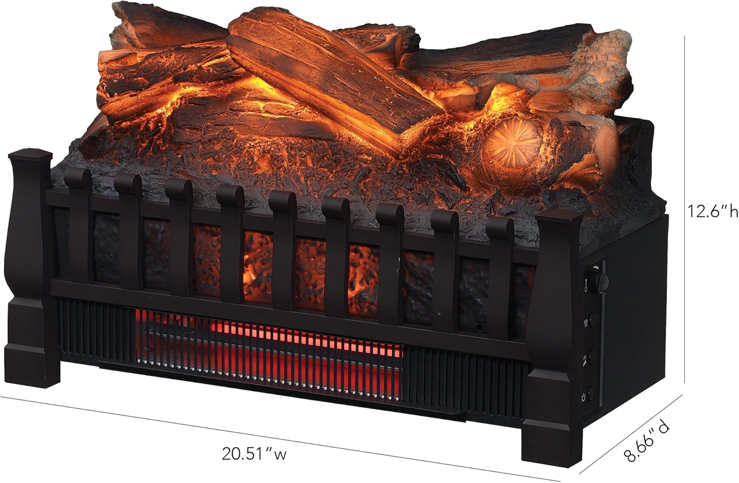 duraflame Electric Log Set 400 Sq Ft Heater, Faux Logs Insert with Lifelike Flames for Existing Fireplaces, Remote Control Included