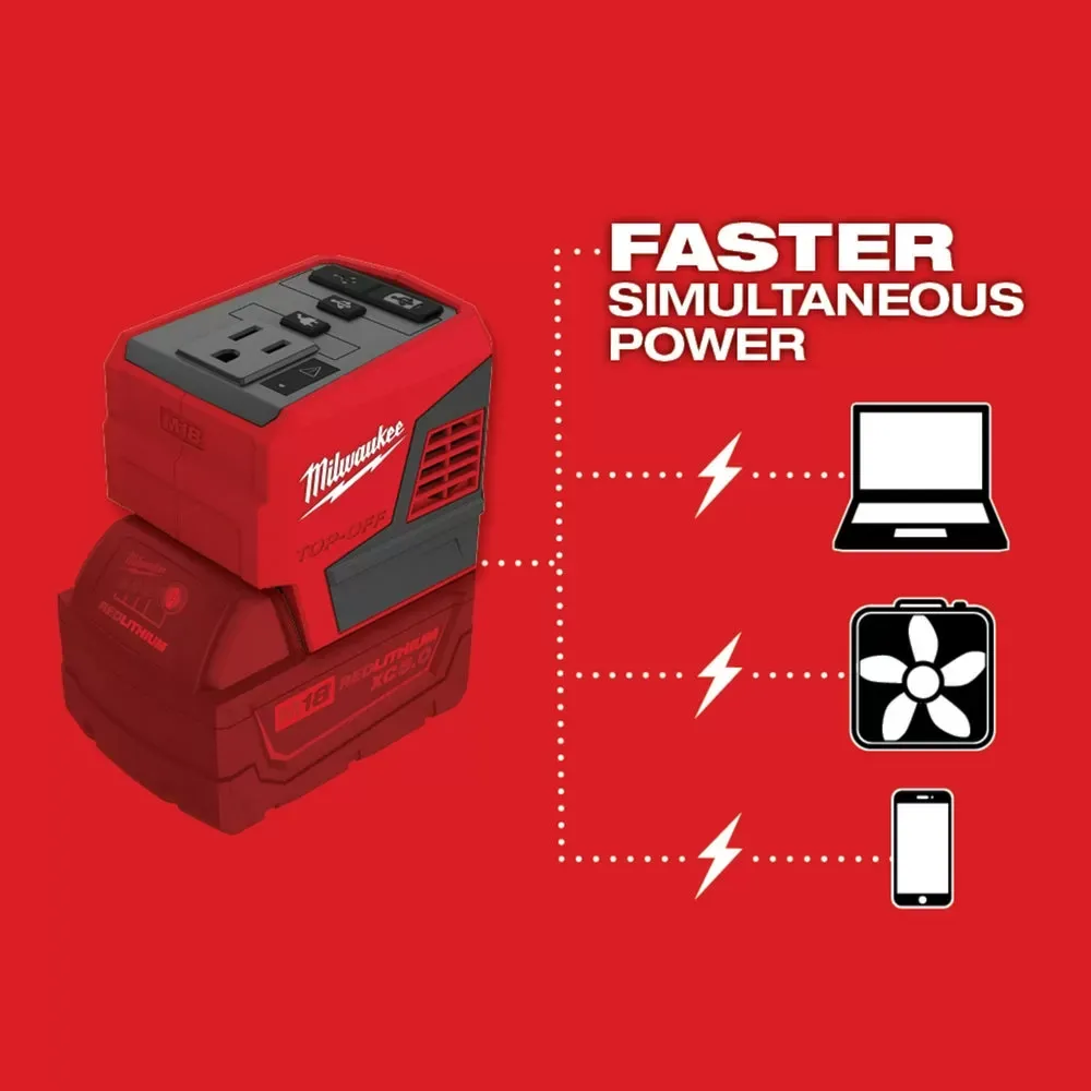 Milwaukee 2846-21HO M18 18V TOP-OFF 175W Power Supply w/ M18 HO XC6.0 Battery
