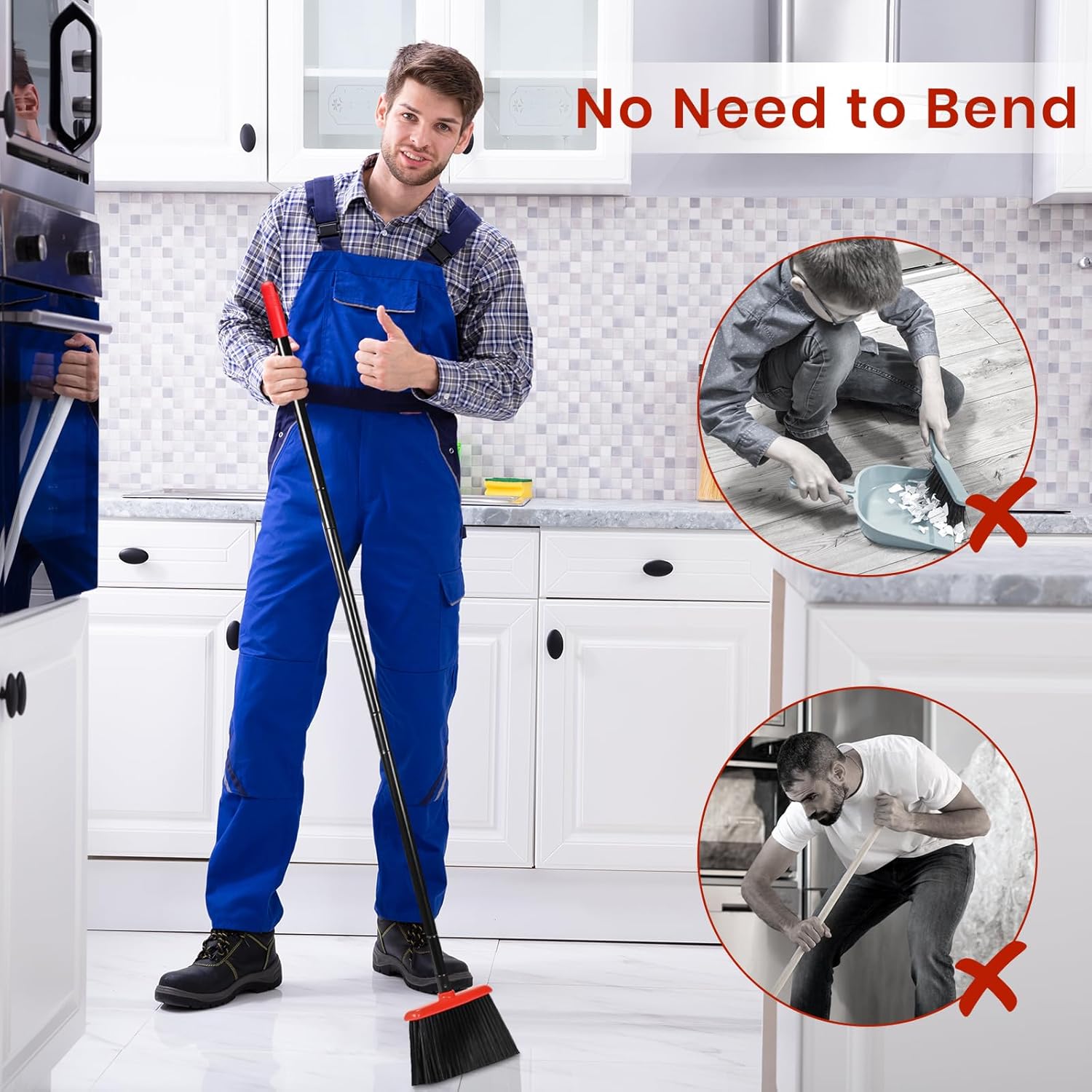 TreeLen Broom and Dustpan Set with 52