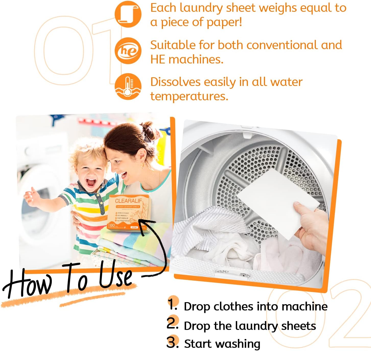 CLEARALIF Laundry Detergent Sheets Up to 160 Loads, Fresh Linen - Great For Travel,Apartments, Dorms,Laundry Detergent Strips Eco Friendly & Hypoallergenic