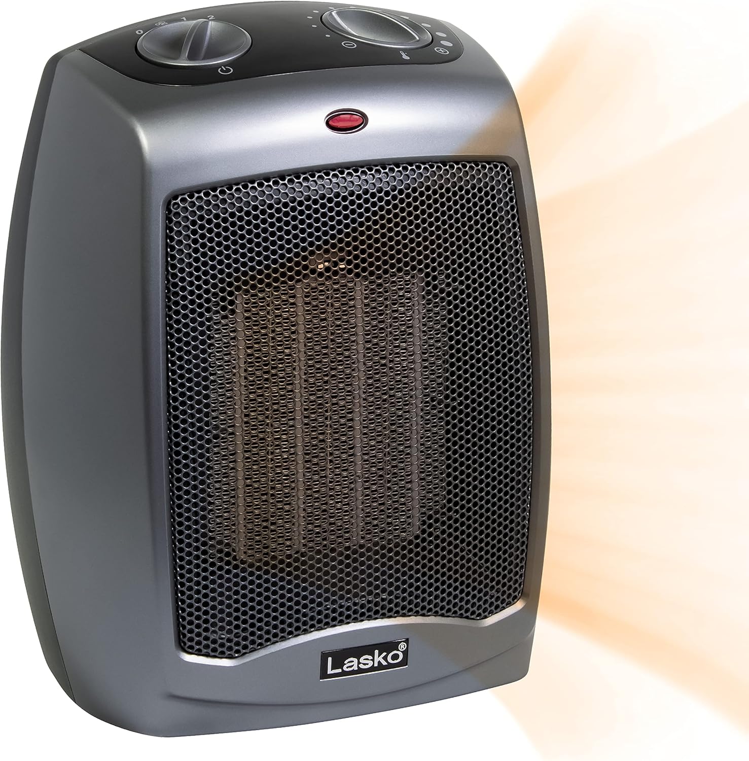 Lasko Oscillating Ceramic Space Heater for Home with Overheat Protection, Thermostat, and 3 Speeds, 15.7 Inches, Black, 1500W, CT16450, Small, 4 Pounds