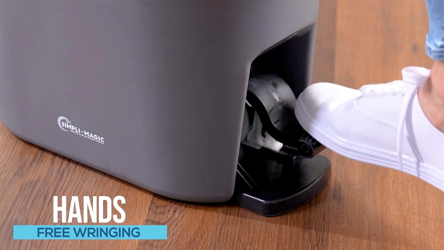 SIMPLI-MAGIC 79349 Spin Mop Cleaning System with 3 Microfiber Mop Heads, Red/GRAY,Red/Black