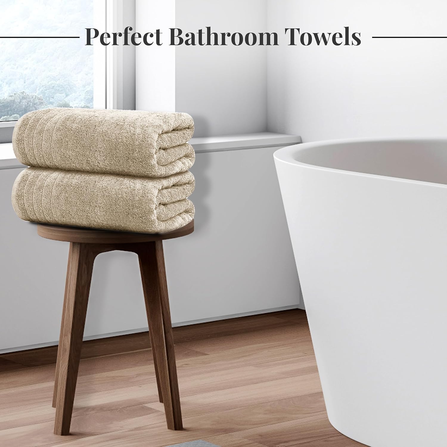 Tens Towels Extra Large Bath Towels 30 x 60 Inches, 100% Cotton, Larger & Lighter, Quicker to Dry, Lighter Weight, Super Soft and Absorbent, Perfect Bathroom Towels